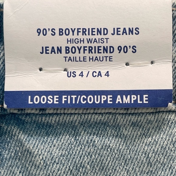 H&M & Denim 90’s Boyfriend Hi Rise Loose Fit Torn Denim Size 4 - Picture 6 of 13